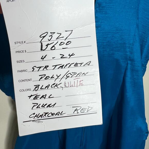 Thea Dora Mini Dress 4 Small Teal Blue Taffeta Evening Special Occasion Wedding - Picture 6 of 7